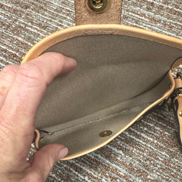 Dooney & Bourke Black and Tan Logo Wristlet - Picture 4 of 4